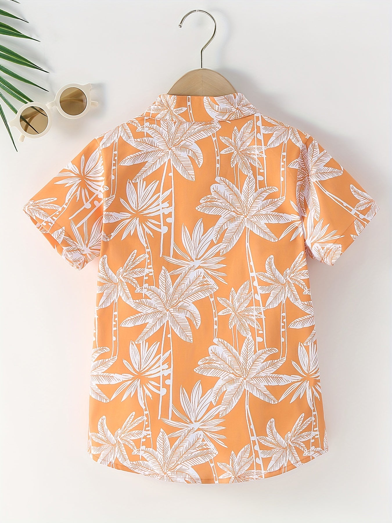 Funny Shirts For Boys Trendy Shirts Coconut Tree Pattern Print Short Sleeve.