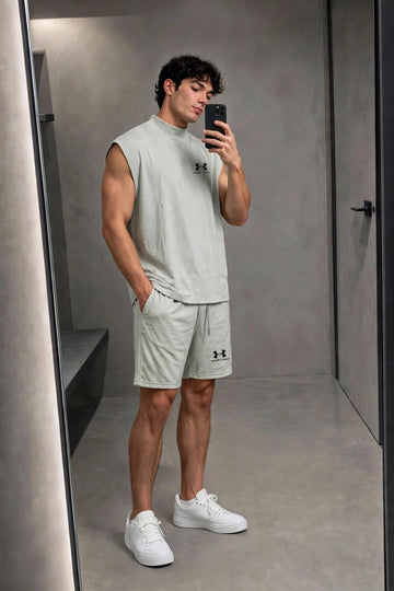 Men's Oversized Muscle Tee & Shorts Set | Breathable Gym Coord - 8 Colors | Sizes M-XXL |MH