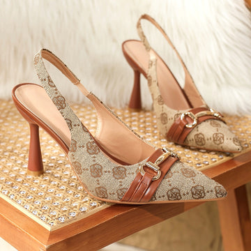 Women's Pointed Toe Kitten Heels Slingback Pumps, /MH