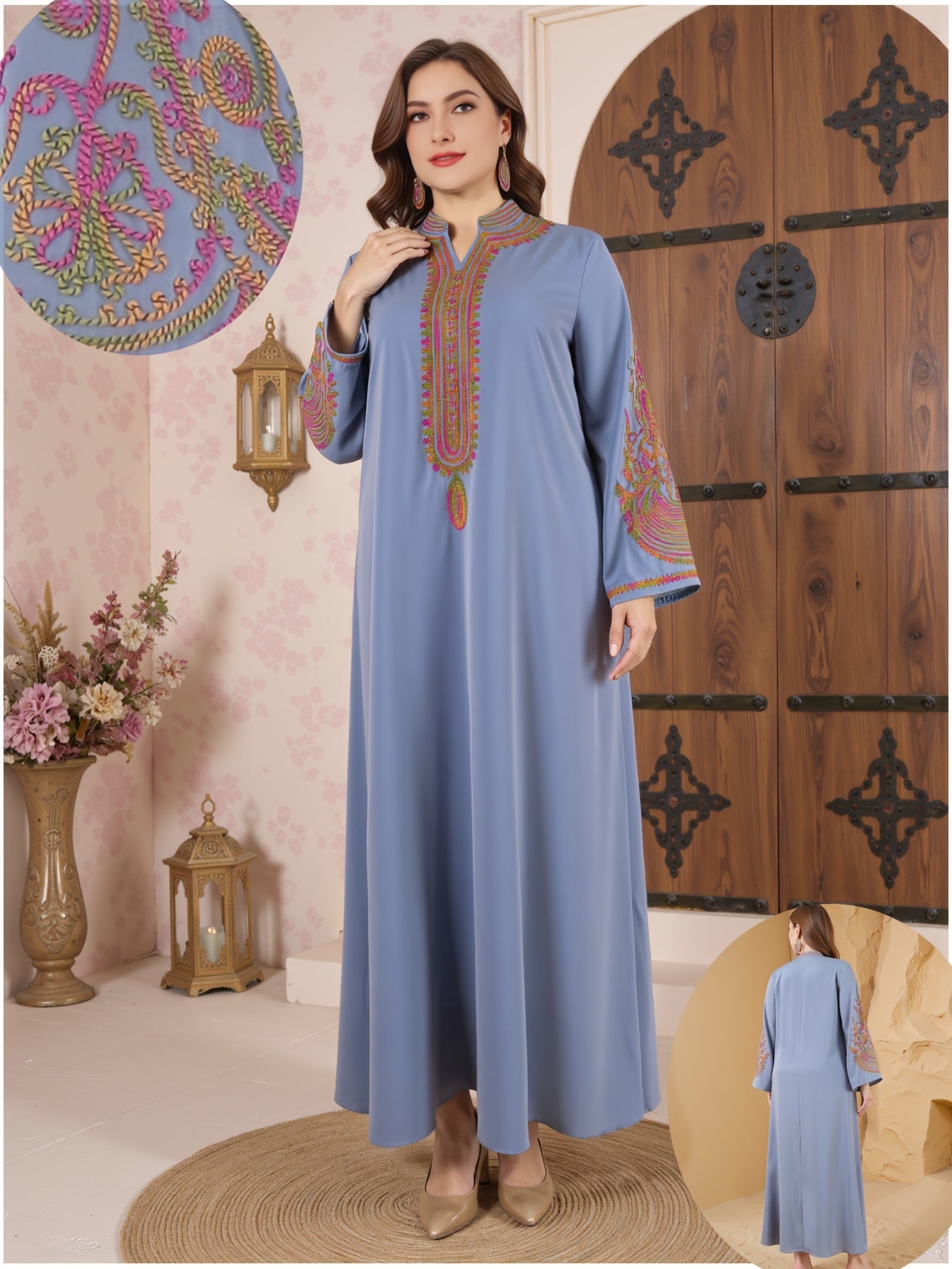 Plus Size, Plus Size Rope Arabic Turban Robe Dress./MH