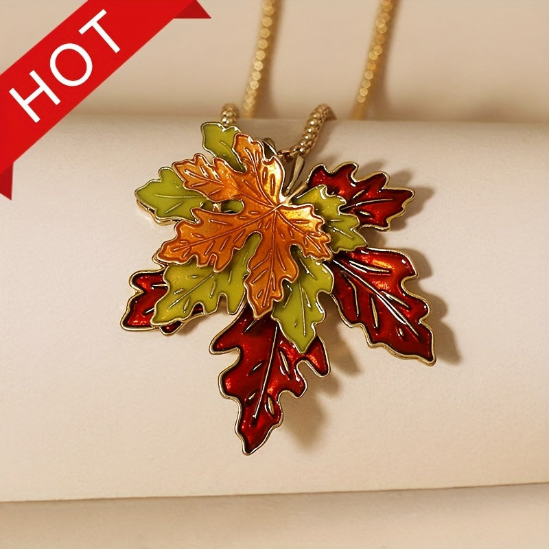 Stackable Maple Leaf Necklace Delicate Neck Jewelry Decorations .