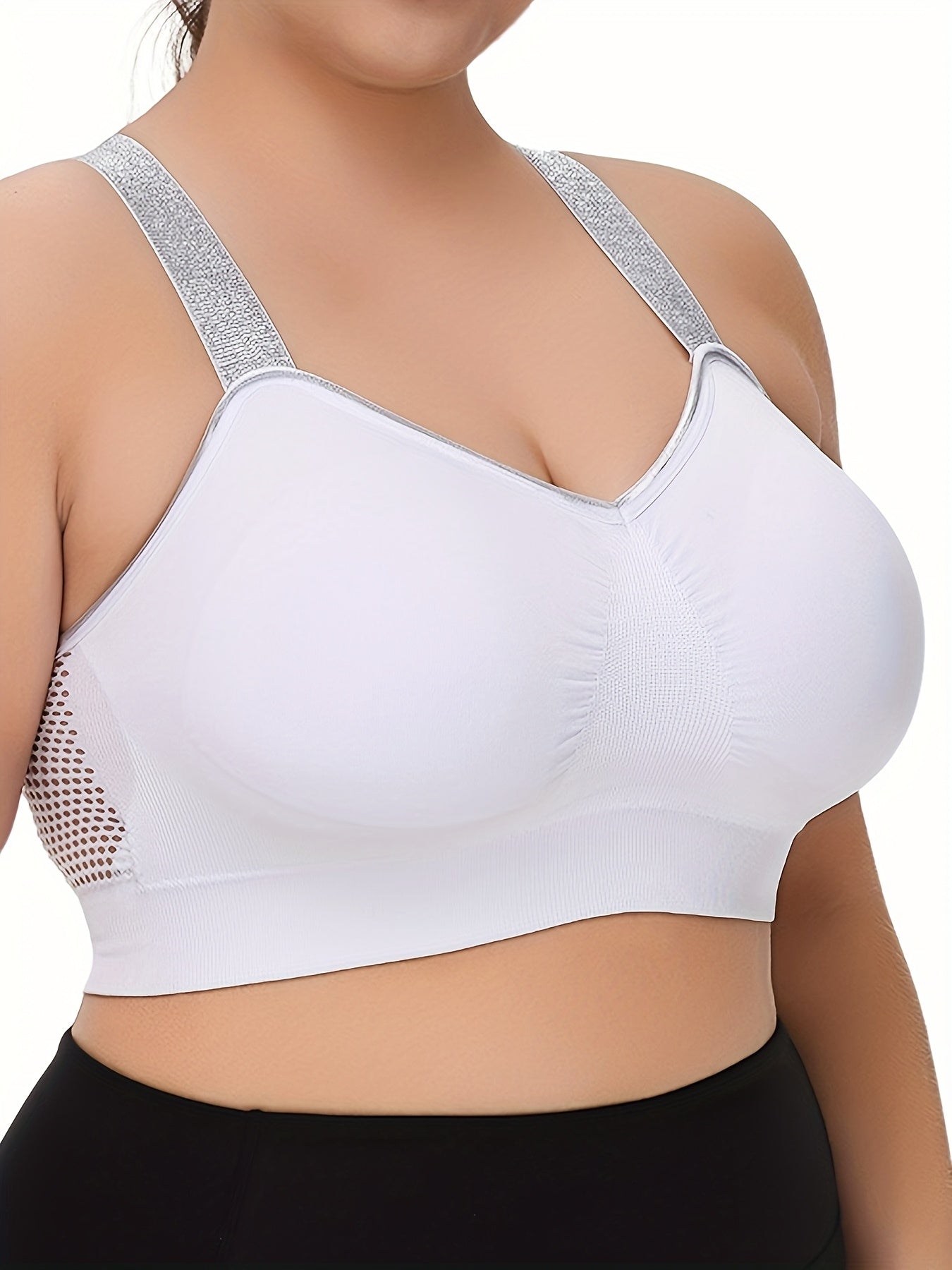 Middle Eastern Summer Thin Silvery Contrast High-End Bra Plus ./MH