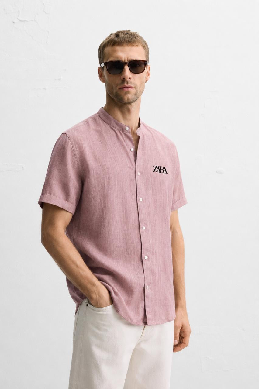 Men’s Premium Rich Linen Half Sleeve Shirt | Band Collar | Summer Casual | 4 Colors | M–XXL | MH