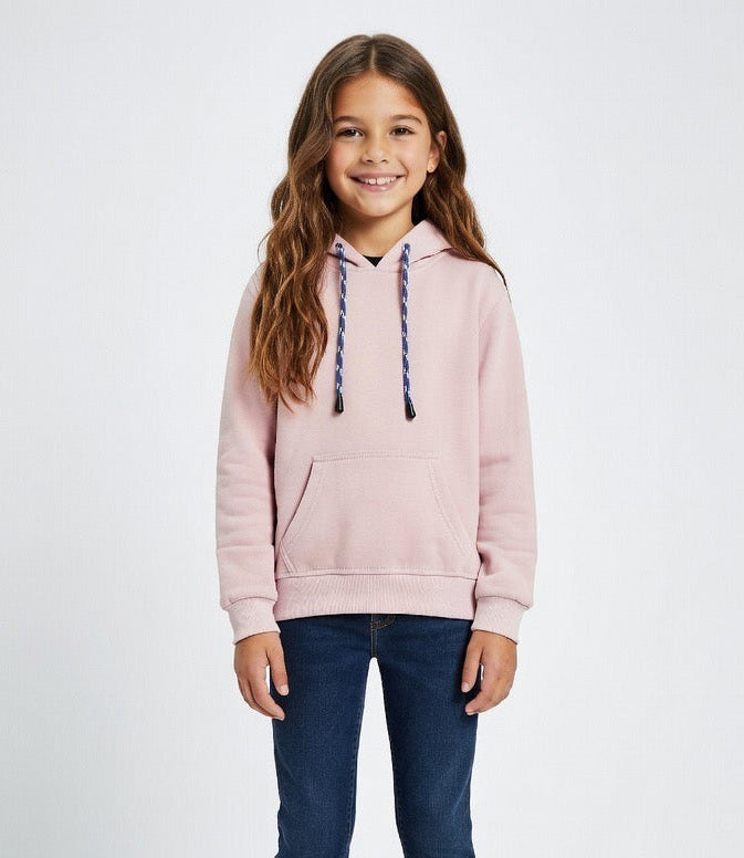 Kid's Pull-Over Solid Pink Hoodie | MH Size (2-12Years)
