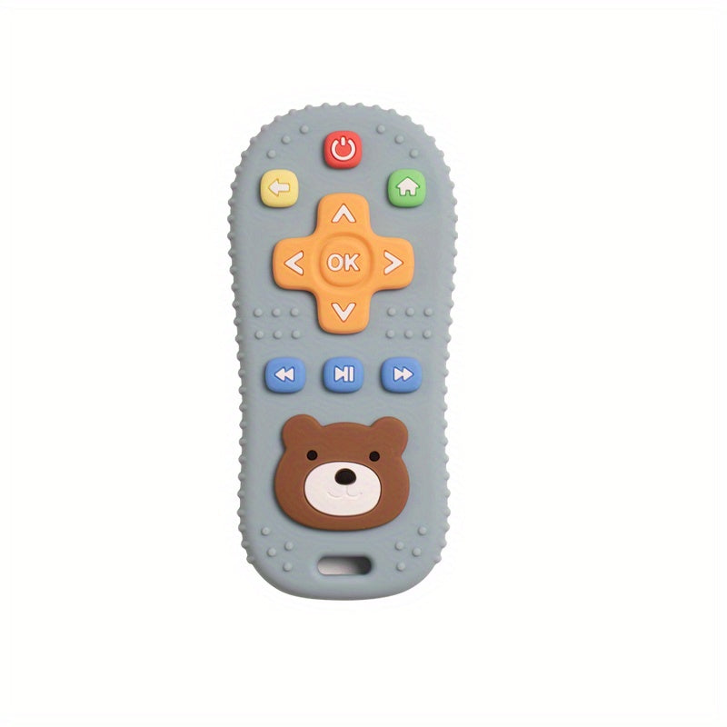 Cute Bear Silicone Baby Teether - Remote Control Shape Food Grade Teething Toy for Newborns - Sensory Teething Toy, Halloween, Thanksgiving And Christmas Gift