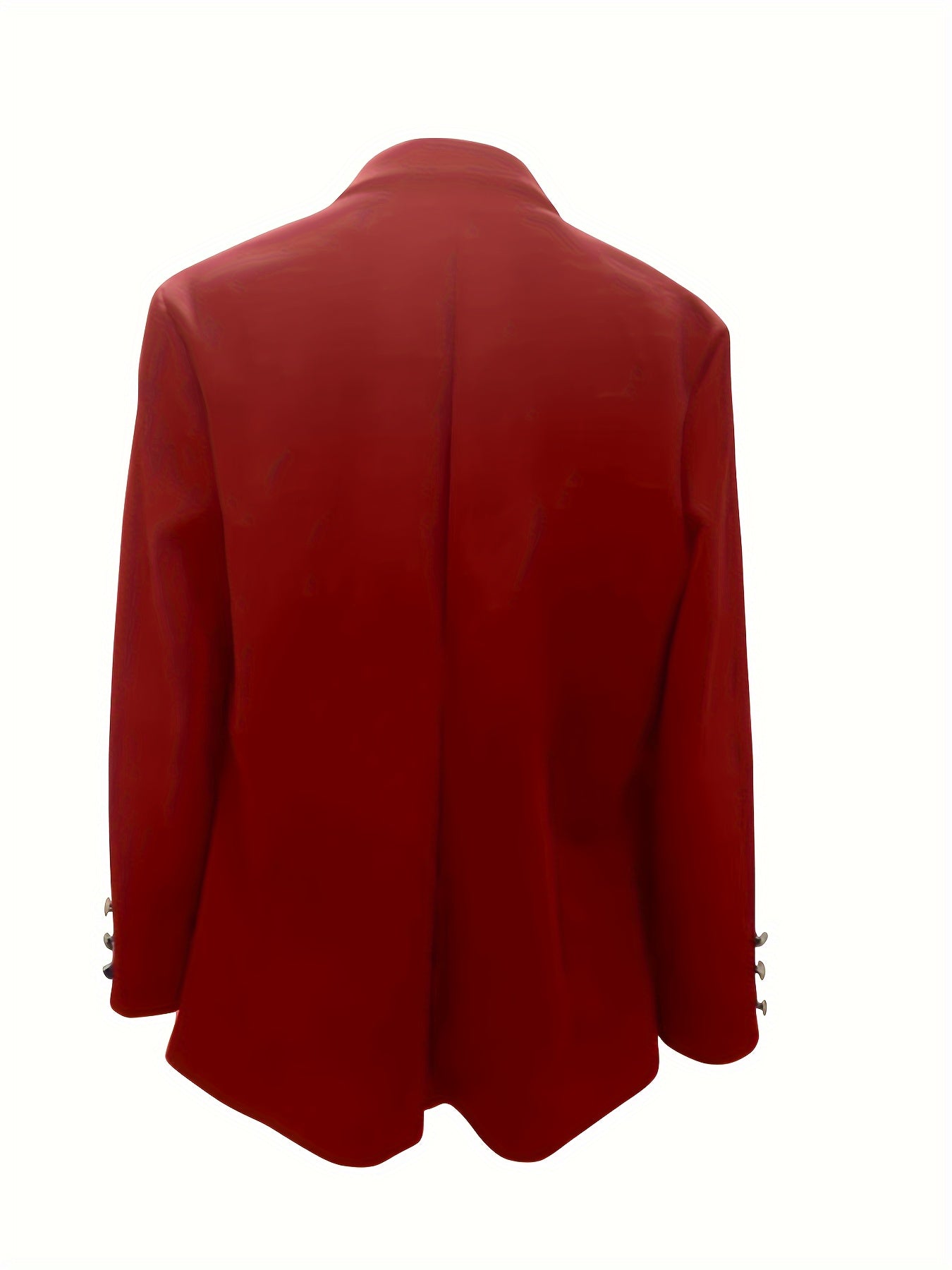 Solid Open Front Lapel Blazer, Elegant Button Decor Long Sleeve Blazer.