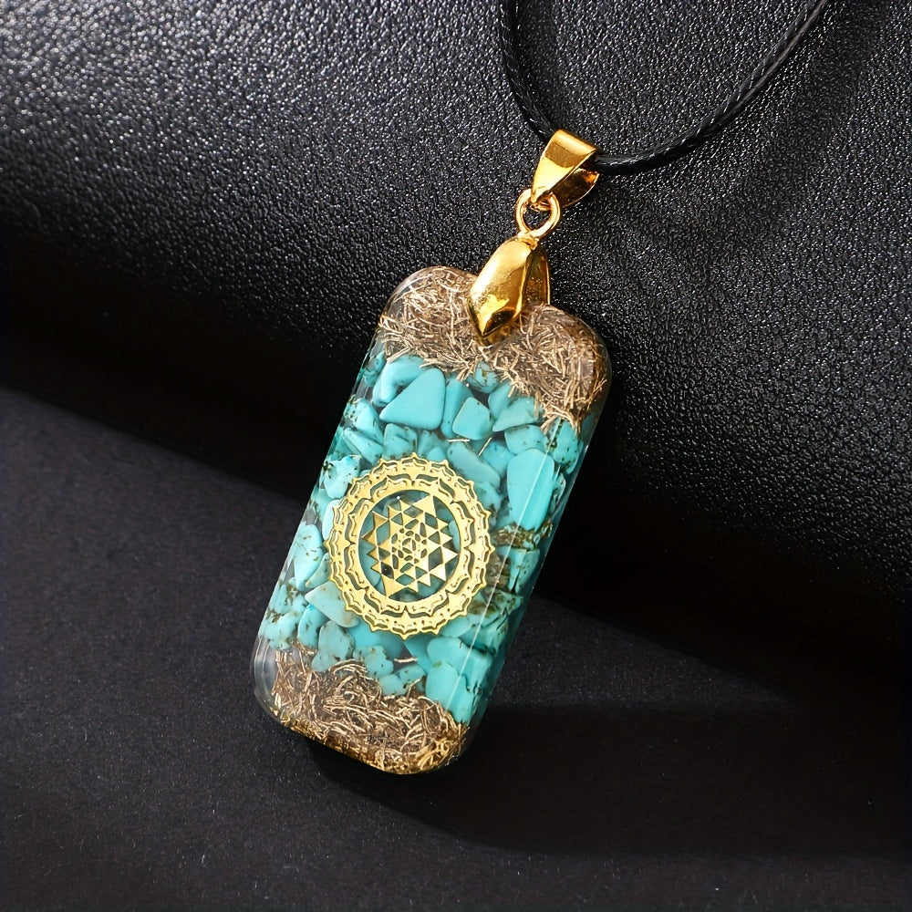 1pc Stone Orgone Energy Pendant Necklace For Men,