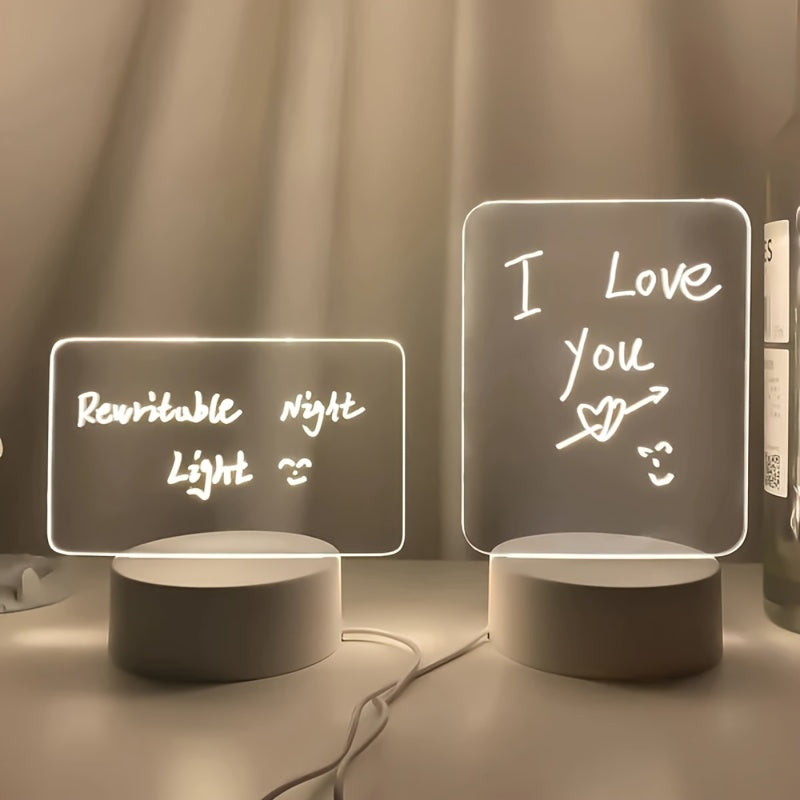 Night Lights Note Board Creative LED Night Light USB Message Board Holiday Light With Pen Gift For Girlfriend Decoration Night Lamp