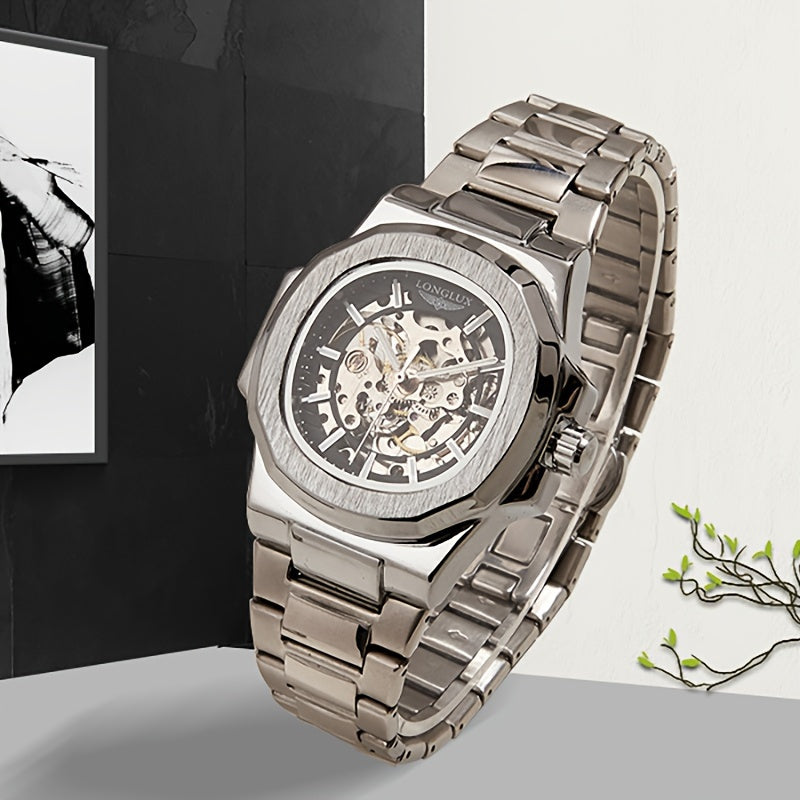 Dial4.1cmNautilus Watch For Men Fully Automatic Business Leisure Watch All Metal Case Steel Bow Strap With Butterfly Clasp Trend Fashion Luminous Waterproof Watch Christmas Gift Valentine's Day Gift