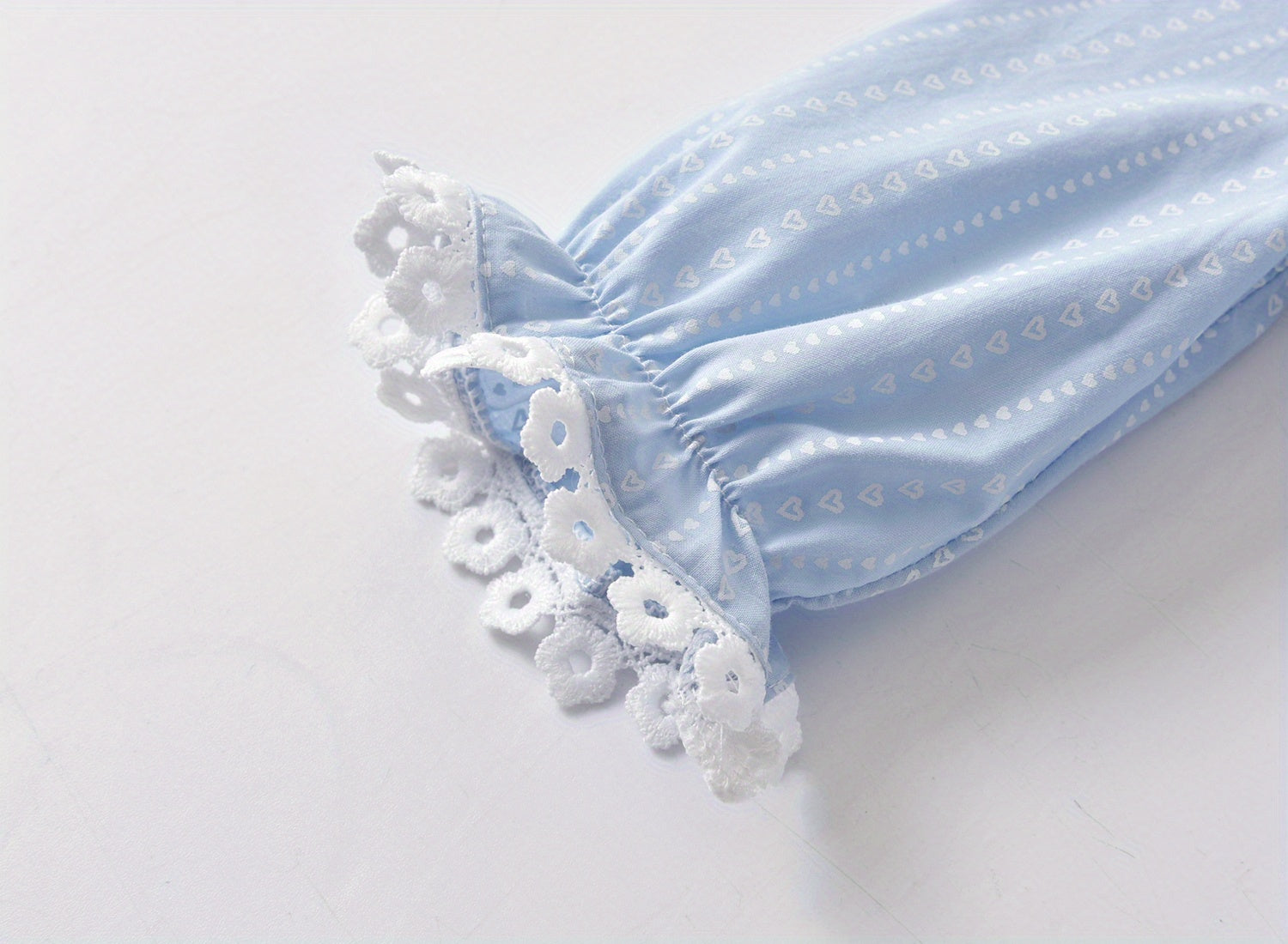 Adorable Baby Girl Spring/Fall Outfit - Long Sleeve Lace Trim Puff Princess Dress Top & Pants Set