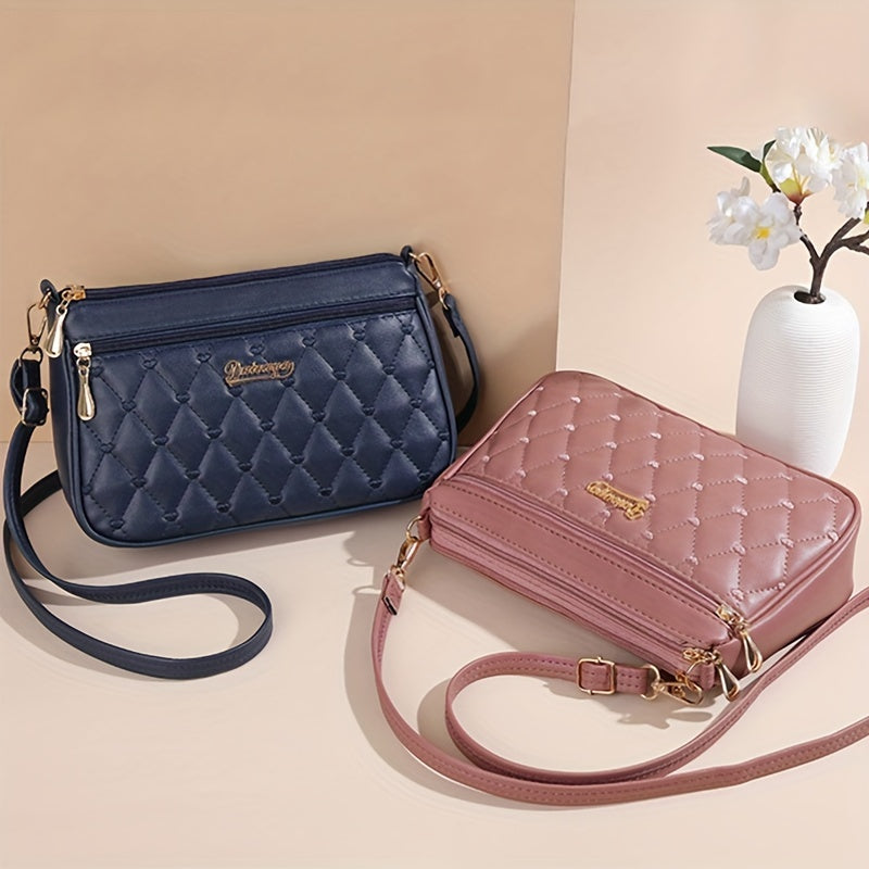 Fashionable Crossbody Bag with Multiple Layers And Large Capacity,