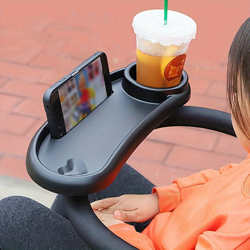 3 In 1 Stroller Cup Holder With Phone Holder And Snack Tray.Universal Bottle Holder For Walker, Bike, Scooter, Stroller Accessories For Uppababy, Nuna, Bugaboo, Doona, Gifts For Women, Mom, Men Christmas, Thanksgiving day, Ne