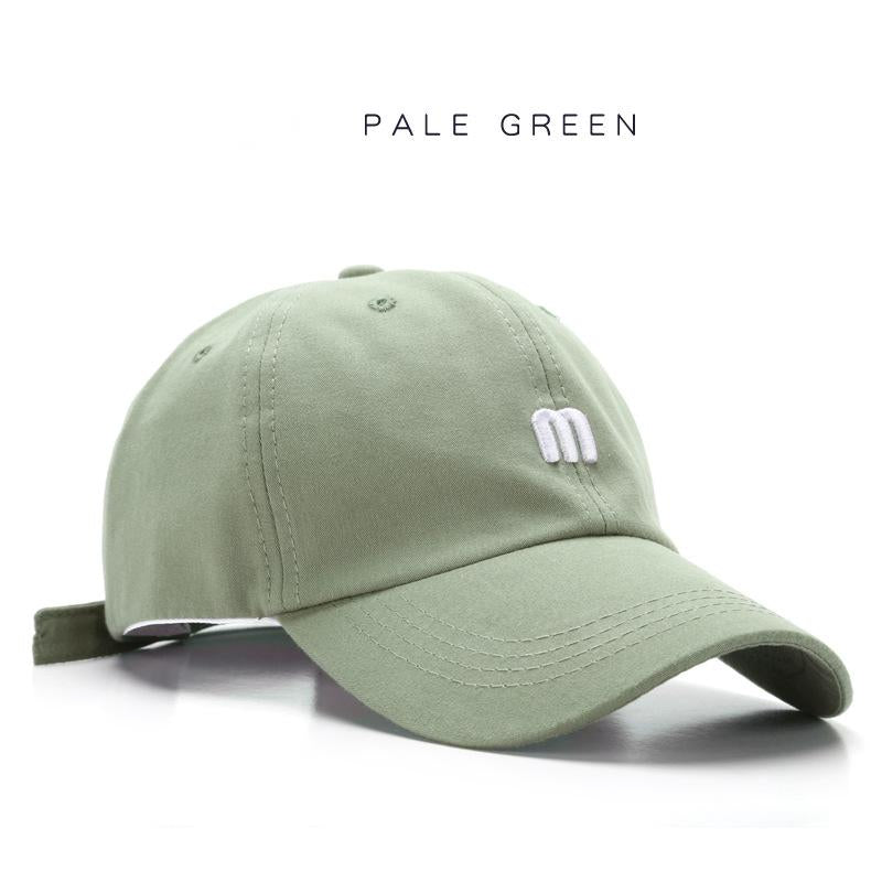 A Cap Featuring an Embroidered M, Designed As a Soft Sunshade Hat,