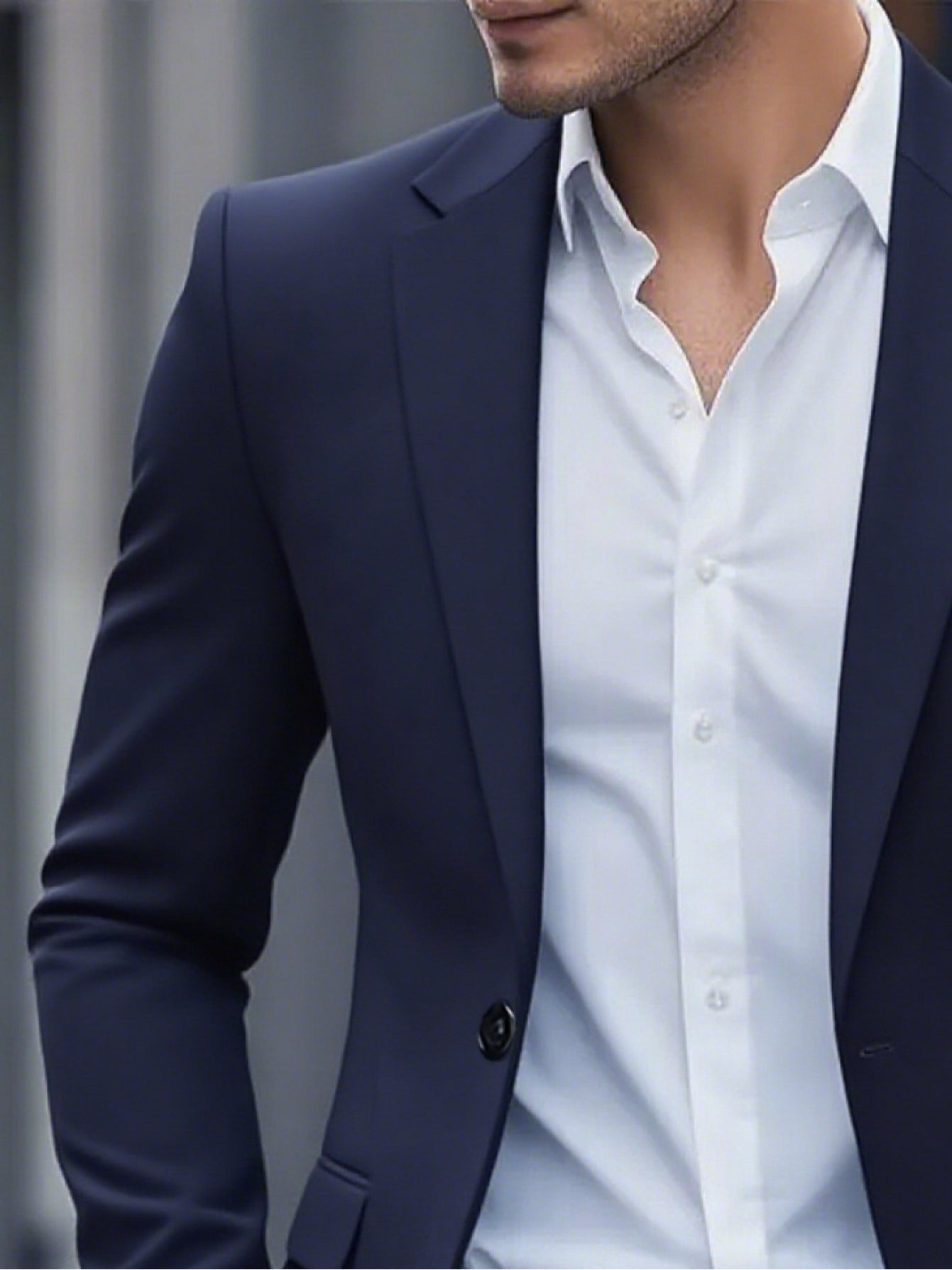 Men's Lightweight Tailored Single-Breasted Jacket.