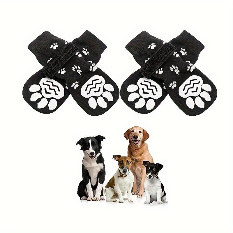 4pcs Waterproof Dog Non-slip Socks Shoes, Breathable Outdoor Accessories.MH