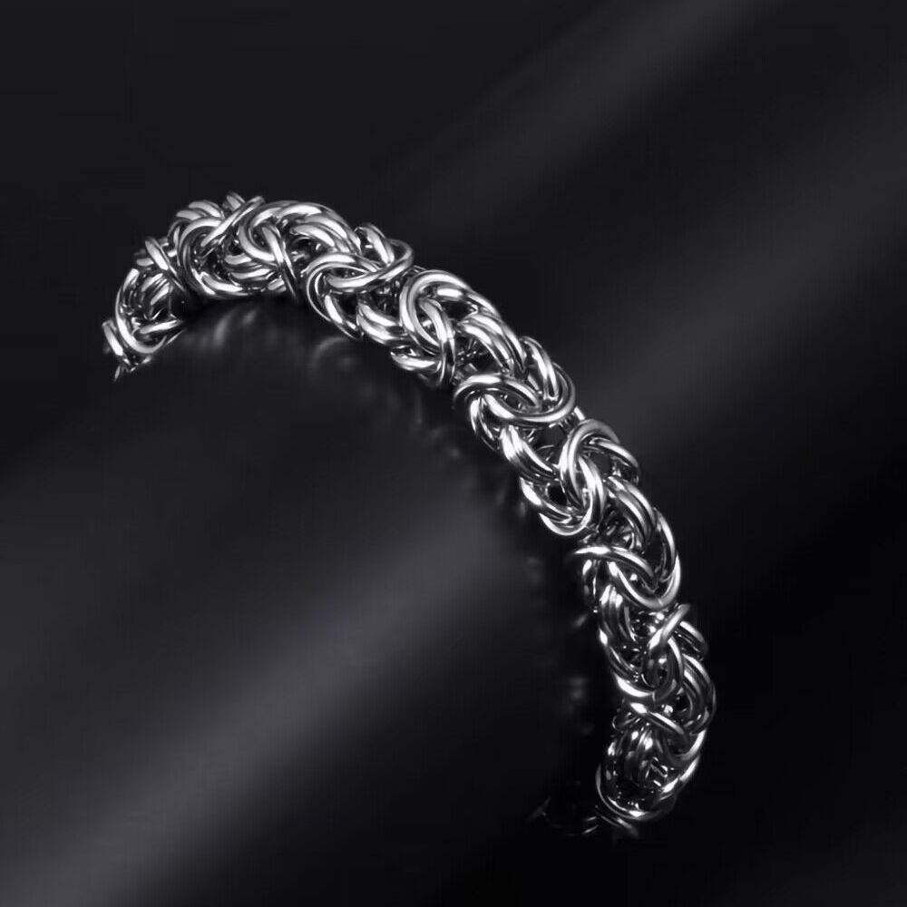 1pc Stainless Steel Irregular Chain Cool Armband - Hand-Woven, Men's Jewelry, Masculine Accessory, Adjustable Clasp, Durable, Stylish, Fashionable, Perfect Gift for Him