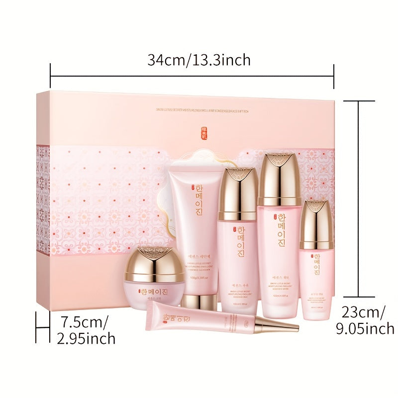 Snow Lotus Moisturizing Skin Gift Set Of 6 Pieces Hydrating And Nourishing Skin, Even Skin Tone Smoothing And Firming Facial Skin Care Set Gifts