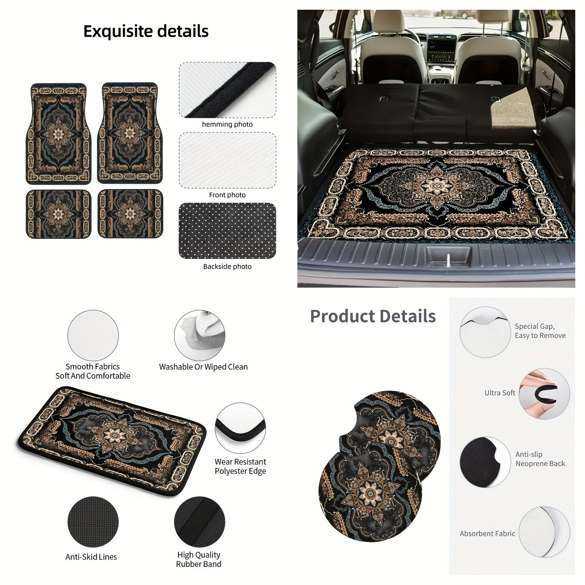 8pcs Retro European Style Universal Decoration Kit for Car