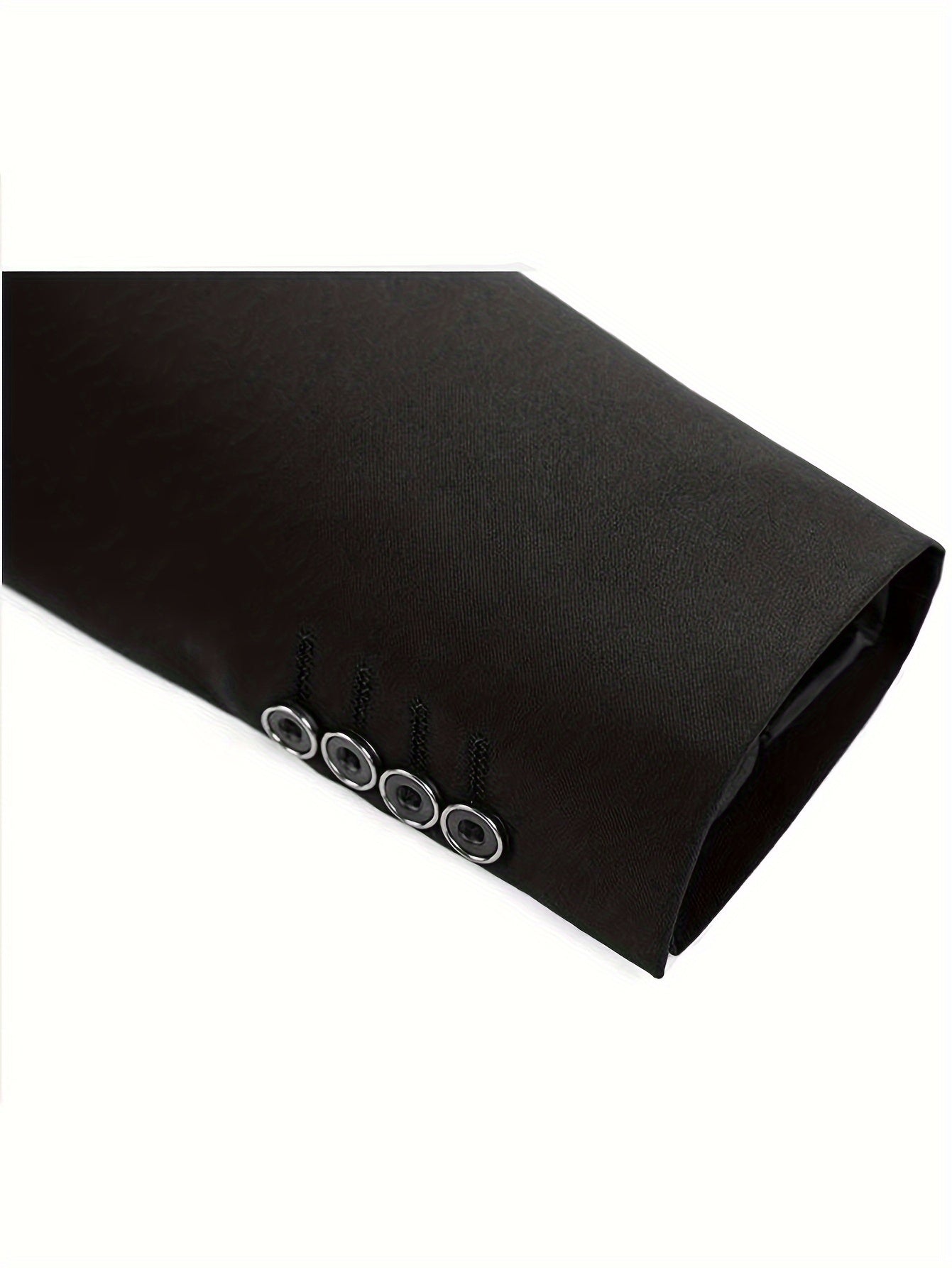 3-Piece Men's Classic Solid Dress Suit Set, One-Button Jacket Blazer.