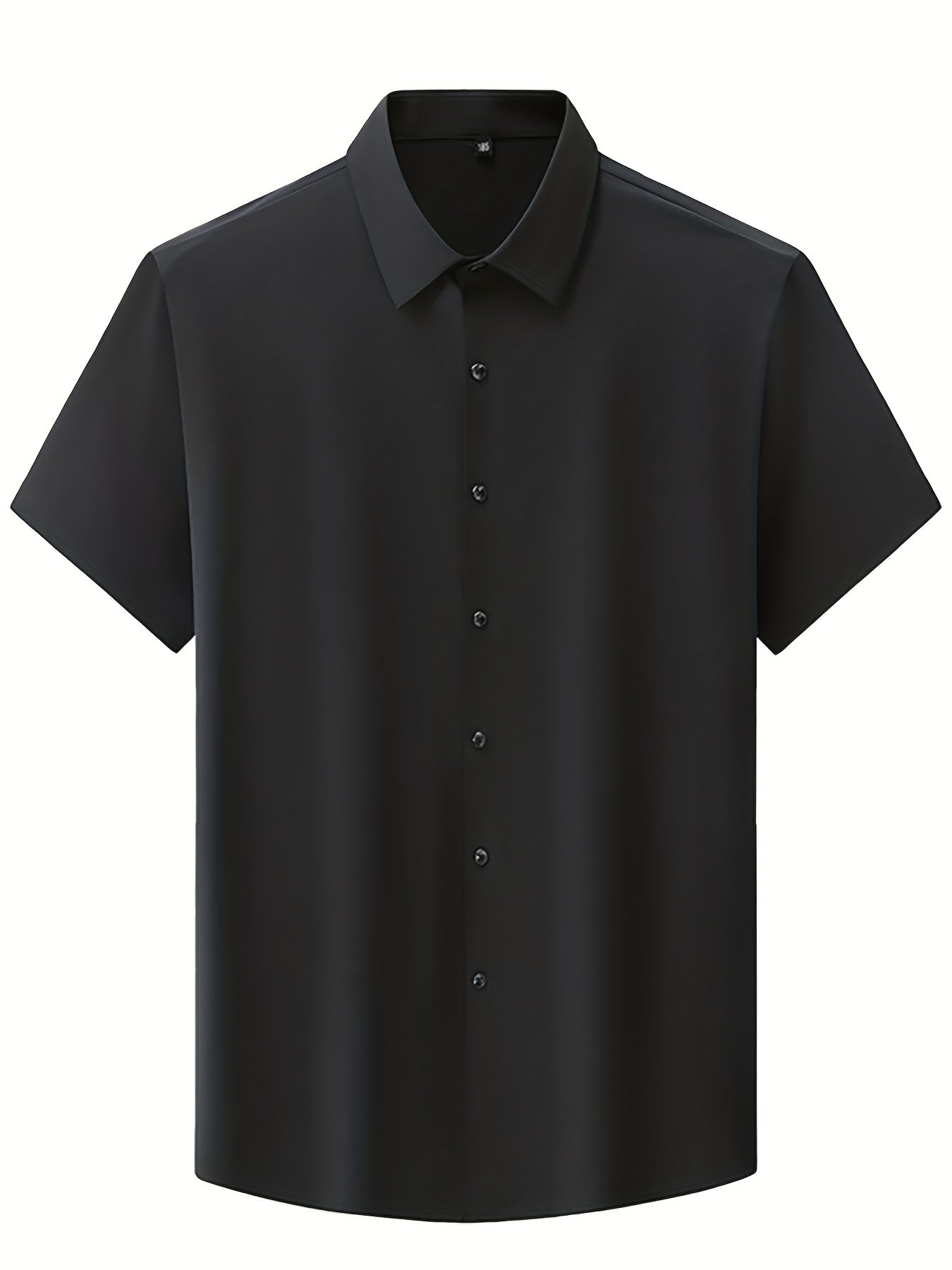 Men's Short Sleeve Lapel Collar T-Shirts In Solid Color,