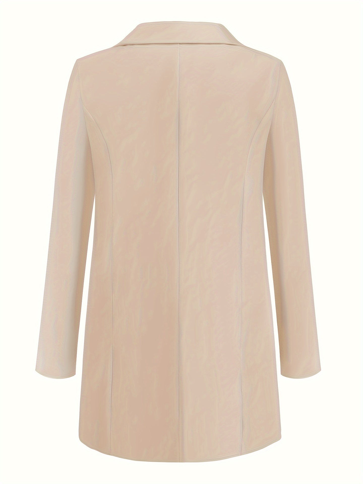 Solid Open Front Blazer, Elegant Lapel Long Sleeve Blazer.