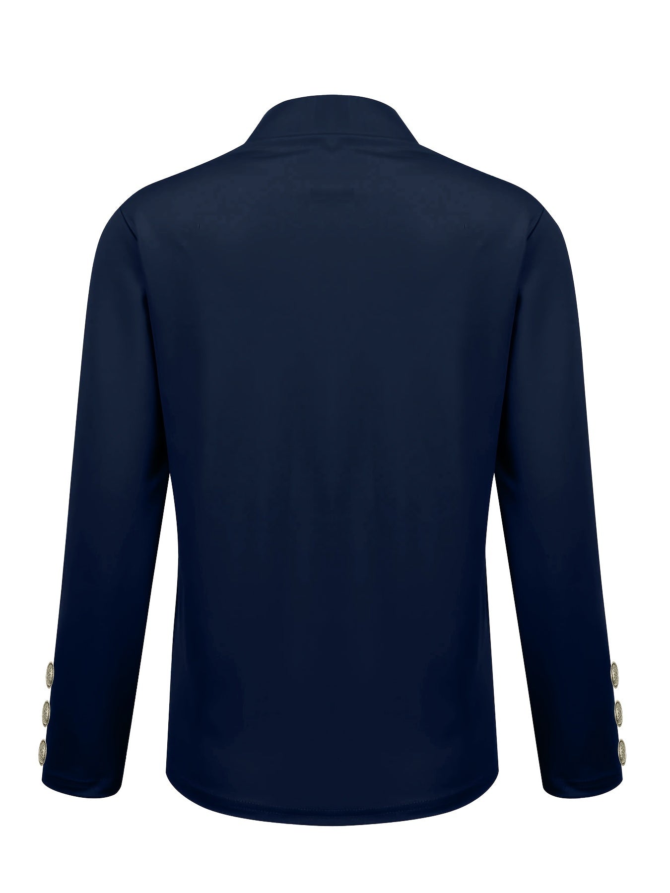 Solid Open Front Blazer, Casual Long Sleeve Button Blazer .