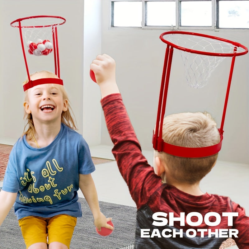 2 Packs Head Hoop Basketball Party Game For Kids And Adults Carnival Game Adjustable Basket Net Headband With 20 Balls For Carnival Party Birthday Party Indoor Outdoor Game Halloween Christmas Gift