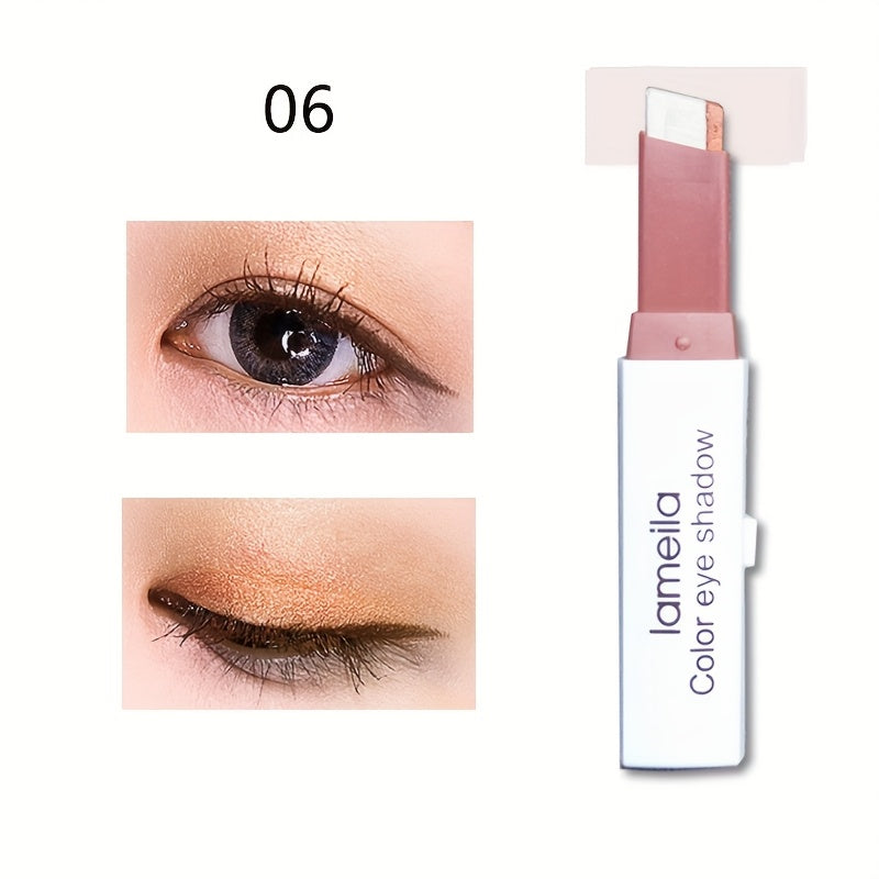 Lazy Eyeshadow Two Tone Gradient Glitter Eyeshadow Stick Waterproof Long .