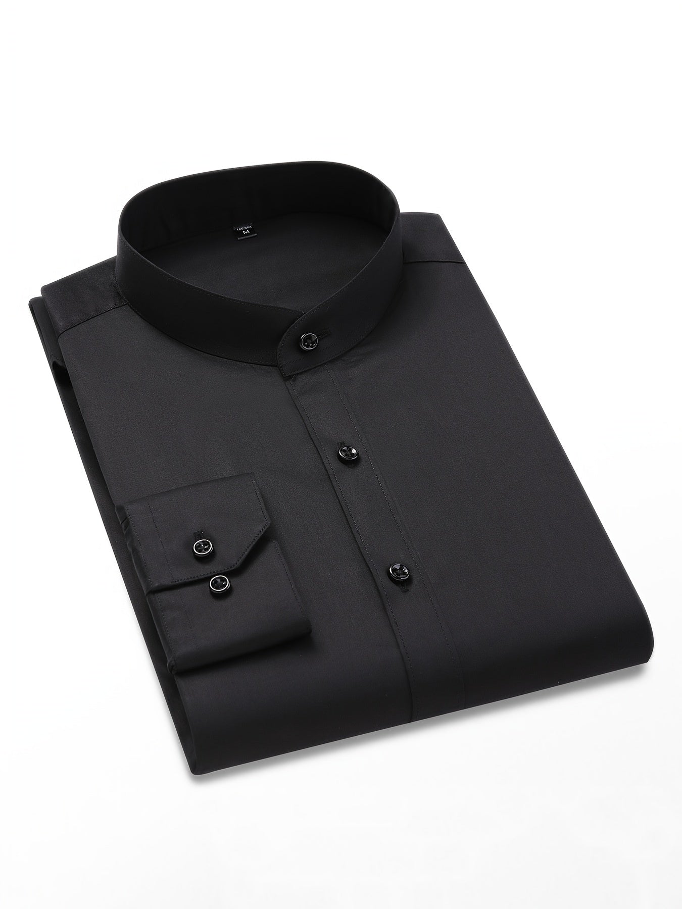Men's Solid Color Mandarin Collar Design Dress Shirts,