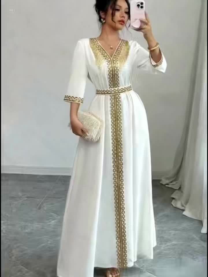 Yuhongfei Directional YY0309072 Mid-Sleeve Maxi Dress