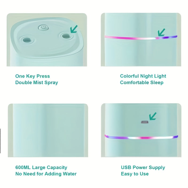 Double spray humidifier household bedroom mute desktop fog car clean air spray.
