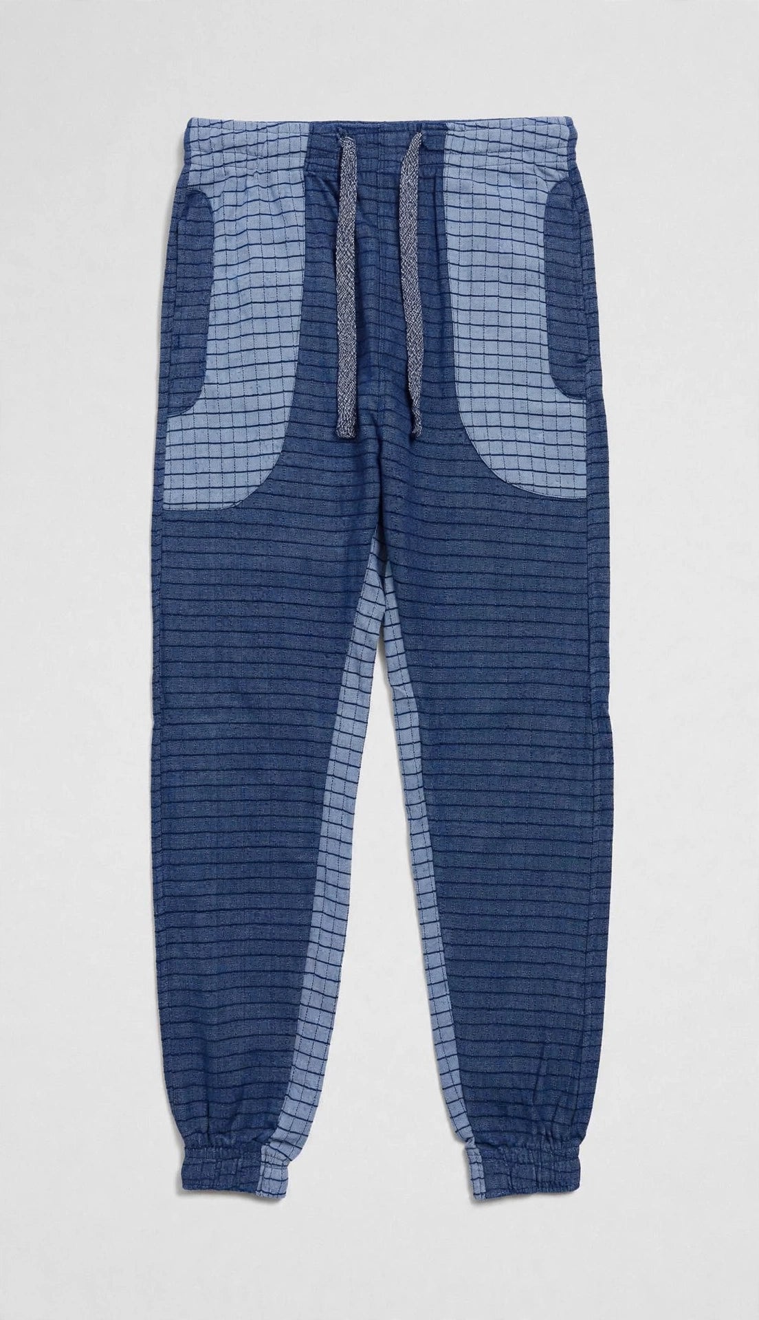 Men’s Textured Grid Panel Joggers – Slim Fit Checkered Sweatpants | 3 Colors | Sizes- S-XL | MH