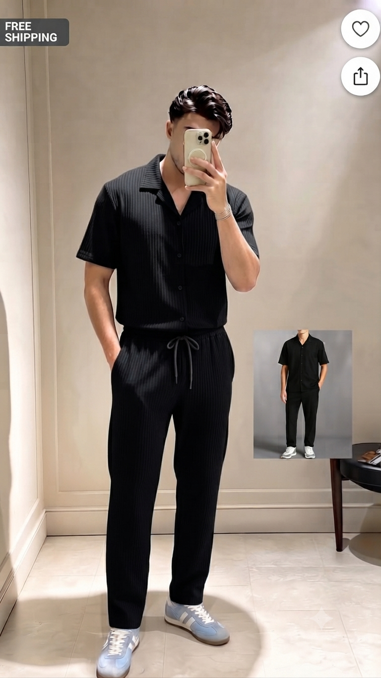 Men's Turkey Co-ord Oversized Polo + Pants Men Short Sleeve Tracksuit | Sizes M-XXL | Stitch by MH