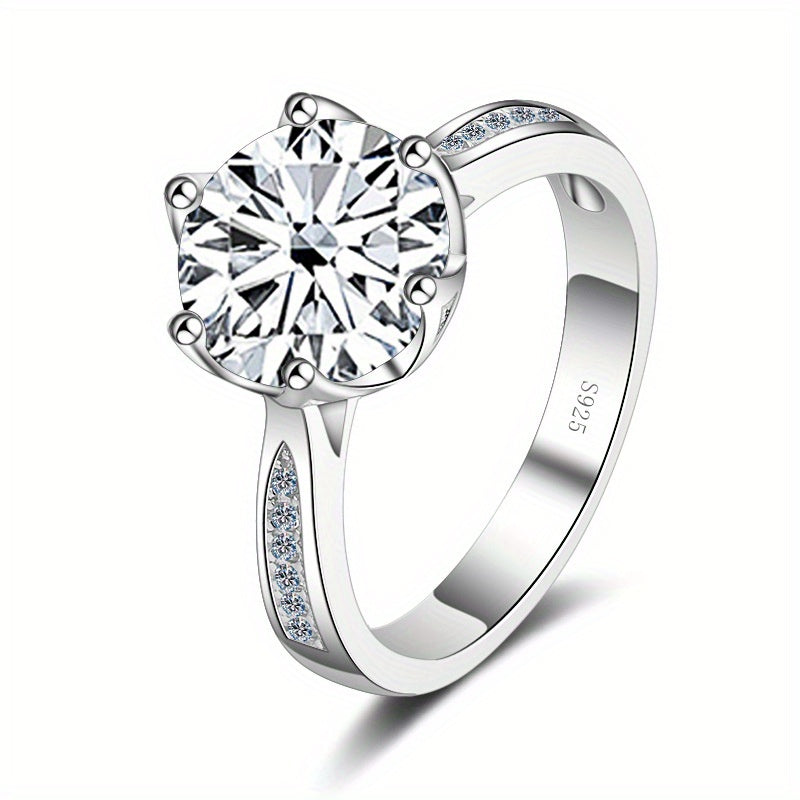 3ct Moissanite Ring 925 Sterling Silver Multi Colors To Choose High Quality Wedding Ring For Brides With Certificate And Gift Box
