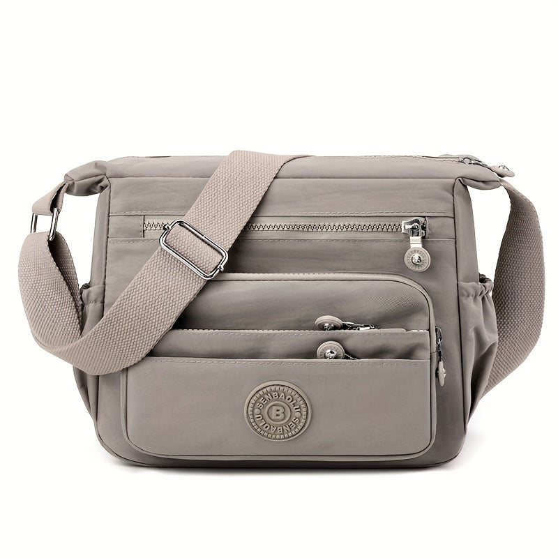 Chic Black Nylon Crossbody Bag for Women .