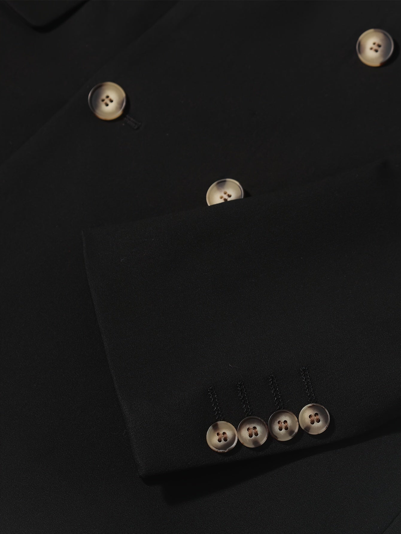 Men's Solid Color Double-Breasted Blazer, Fashion Tailored Fit Suit .