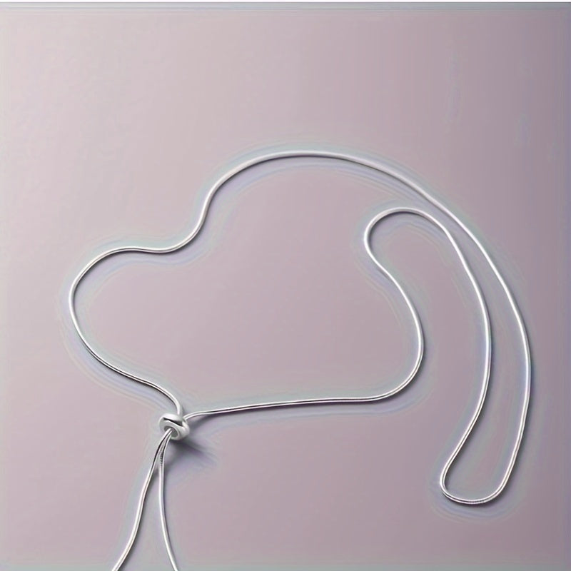 Simple Faux Pearl Pendant Adjustable Long Sweater Chain Necklace.