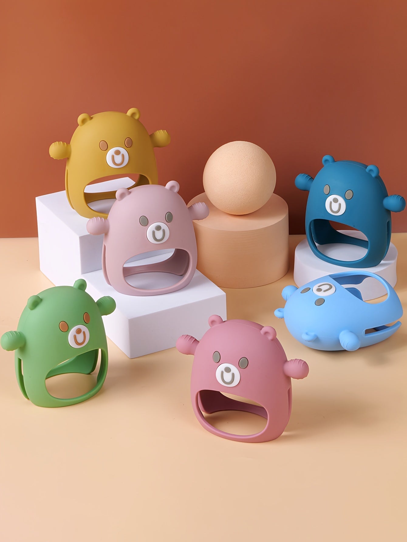 The Perfect Teething Toy For Babies 6M+ - TYRY.HU Silicone Anti-Drop Teether Pacifier With Soft Hands For Sucking & Breastfeeding, Christmas, Halloween, Thanksgiving Day Gift