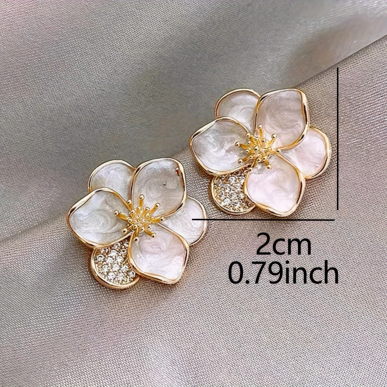 Pretty Sweet Flower Design Stud Earrings Zinc Alloy Jewelry