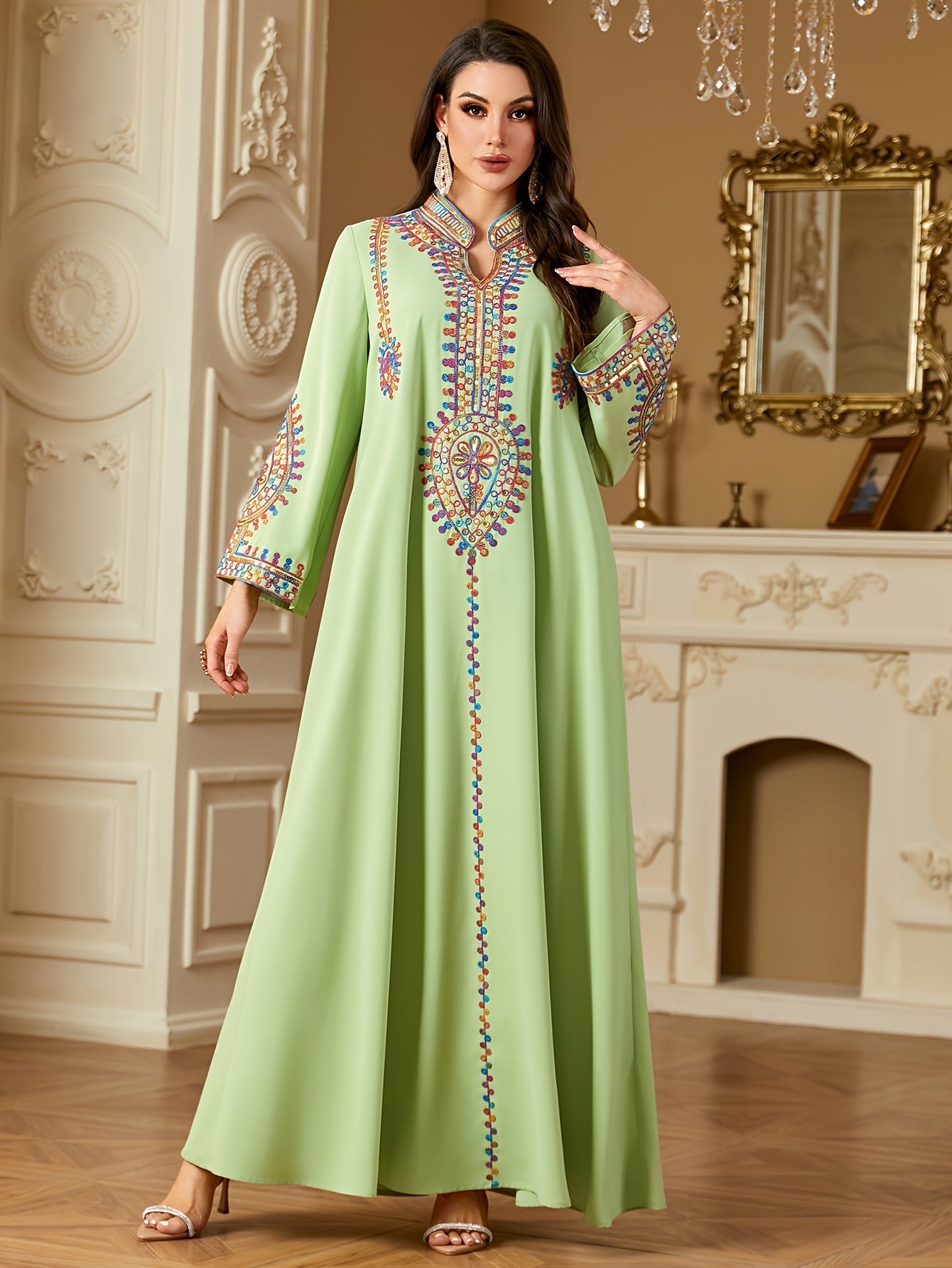Elegant Long Sleeve Maxi Dress ./MH