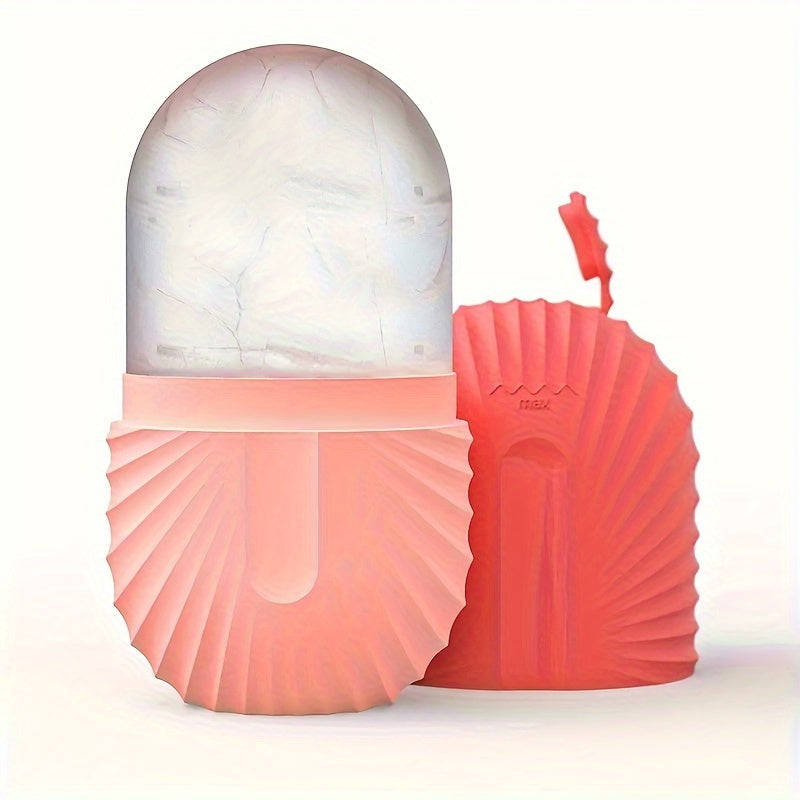 Reusable Ice Face Roller for Puffiness Relief & Light Beige Glow – Silicone Facial Massager Cube with Leakproof Design, Enhances Circulation, Tightens Pores, and Brightens Complexion, Perfect Gift for Skincare Routines, Fac