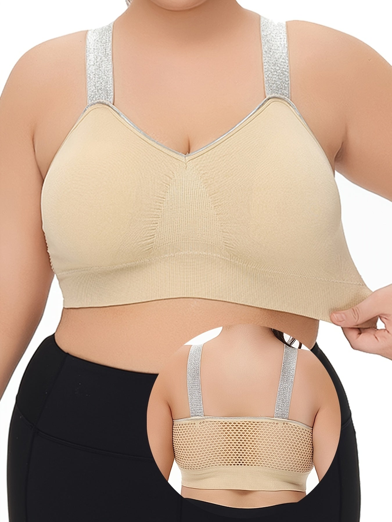 Middle Eastern Summer Thin Silvery Contrast High-End Bra Plus ./MH