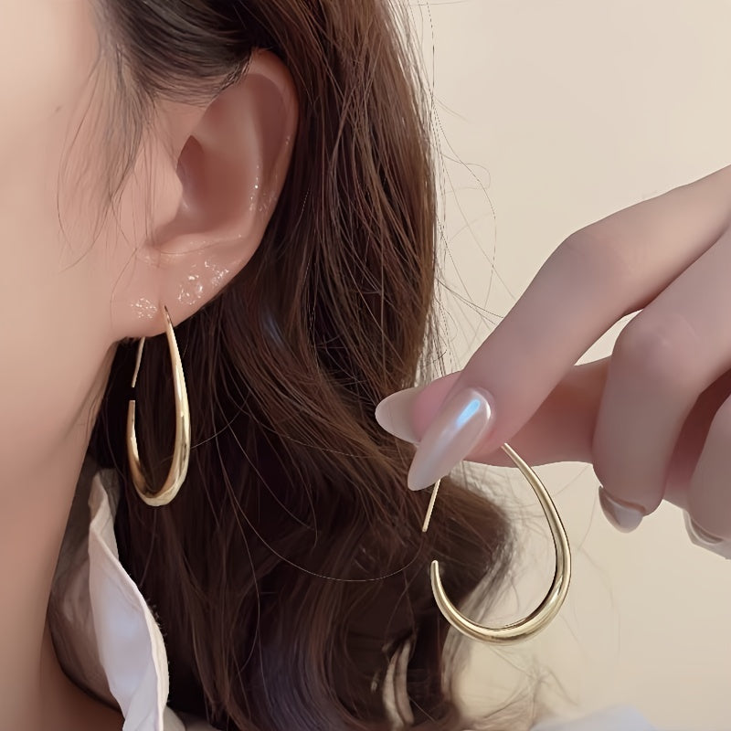 Elegant Water Drop Hoop Earrings for Women - Chic & Vintage Style, Perfect for Parties and Vacations