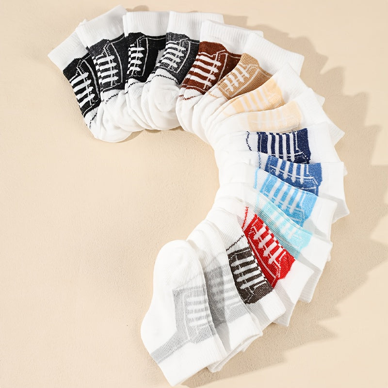 16-Pair Bundle Cute Shoe - Soft Non-Slip Sole Baby Boys Girls Socks, /MH