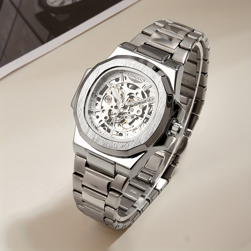 Dial4.1cmNautilus Watch For Men Fully Automatic Business Leisure Watch All Metal Case Steel Bow Strap With Butterfly Clasp Trend Fashion Luminous Waterproof Watch Christmas Gift Valentine's Day Gift