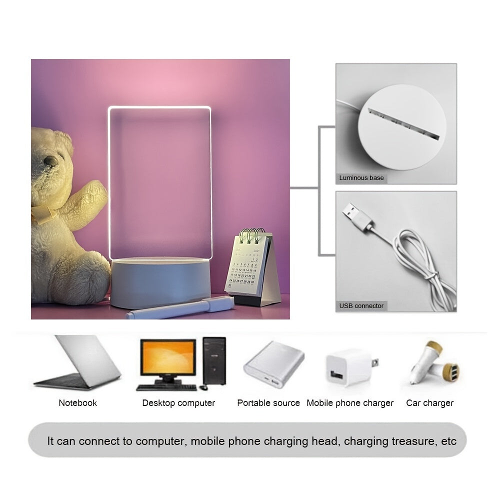 Night Lights Note Board Creative LED Night Light USB Message Board Holiday Light With Pen Gift For Girlfriend Decoration Night Lamp