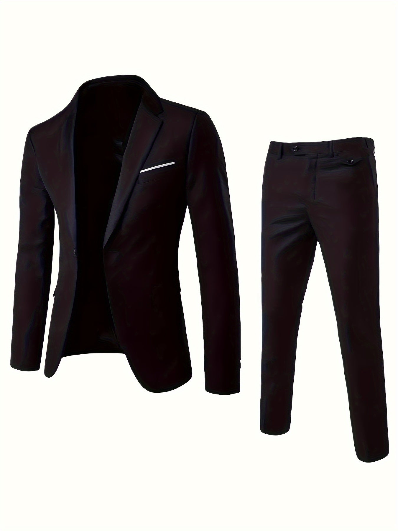 Men's Business Casual Suit Set, 2-Piece Blazer And Dress Pants,