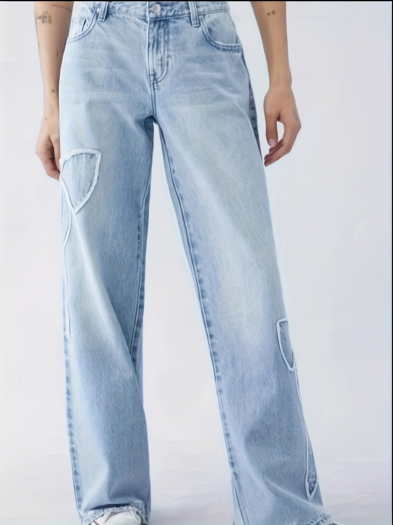 European And American Women'S Fashionable Embroidered Washed ./MHs