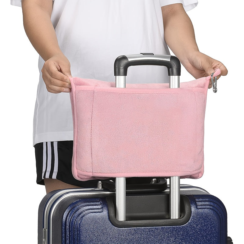 Soft Blanket And Pillow Set For Travel - Premium Soft 2 In 1 Airplane Blanket With Soft Bag Pillowcase, Hand Luggage Sleeve And Backpack Clip Easter Gift Halloween, Christmas Gift