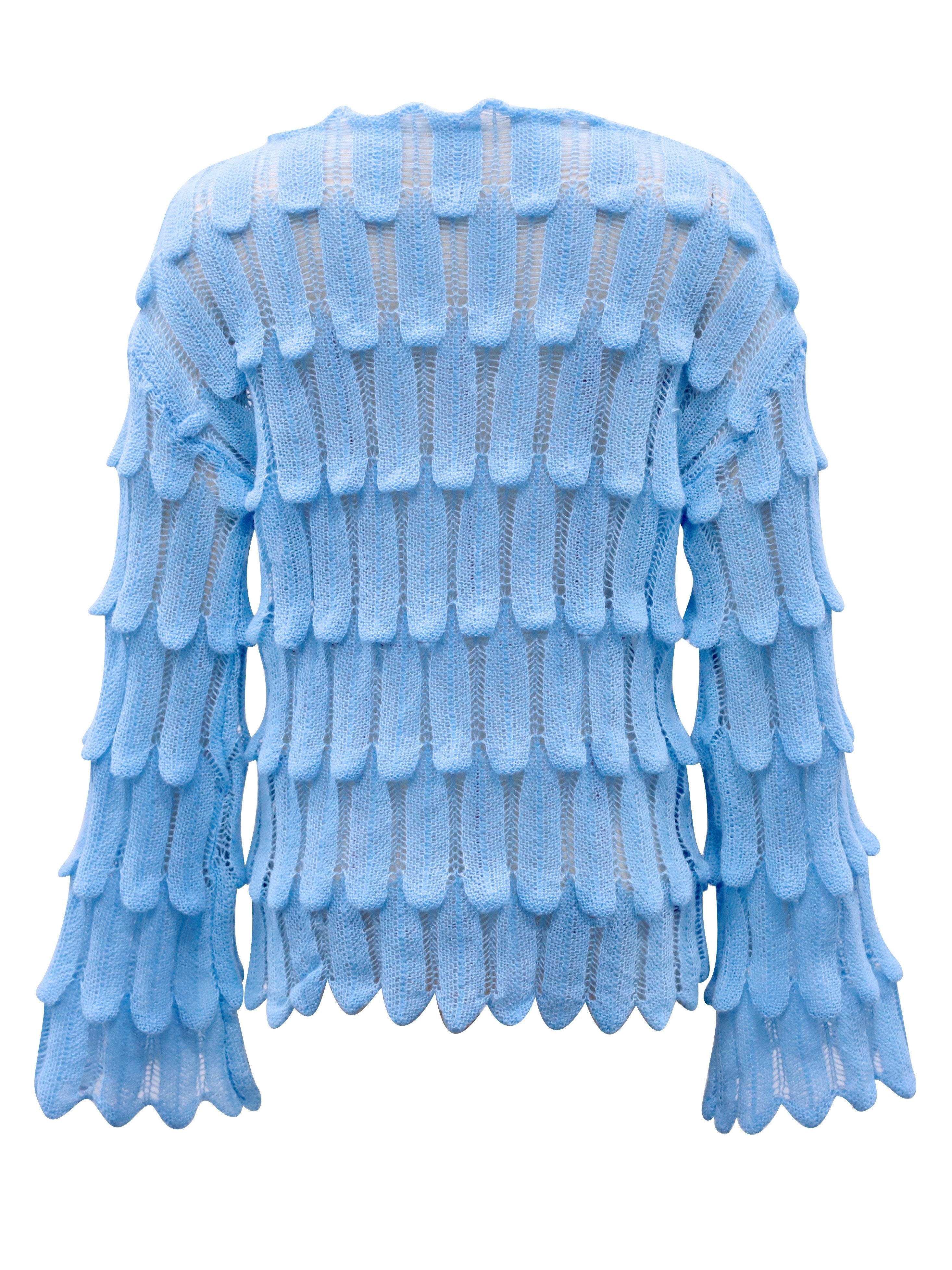 Solid Hue Cut-Out Knitted Pullover - Chic Flared Sleeve Sweater for Women - Fashionable Winter Wear with Eye-Catching Detail